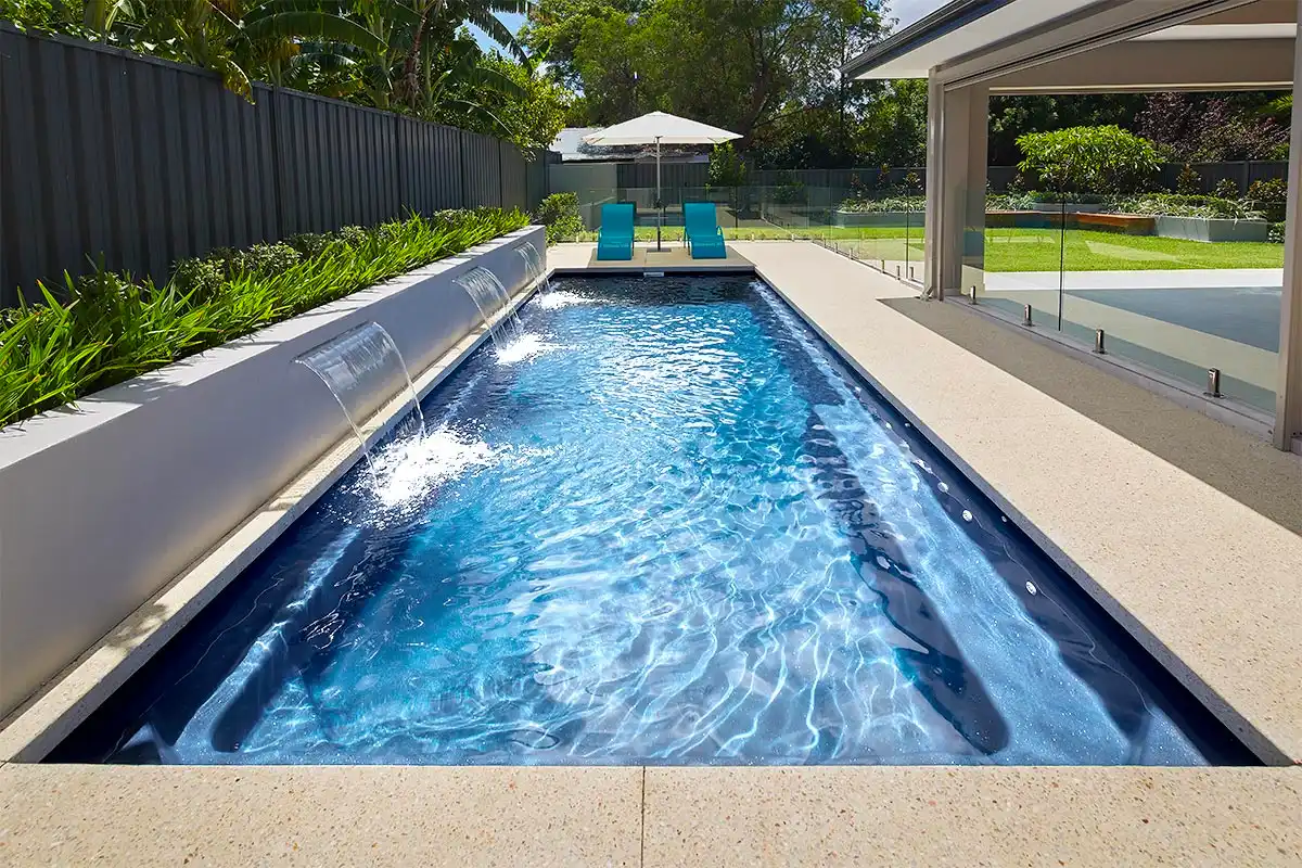 Chairs and Blue water Pool